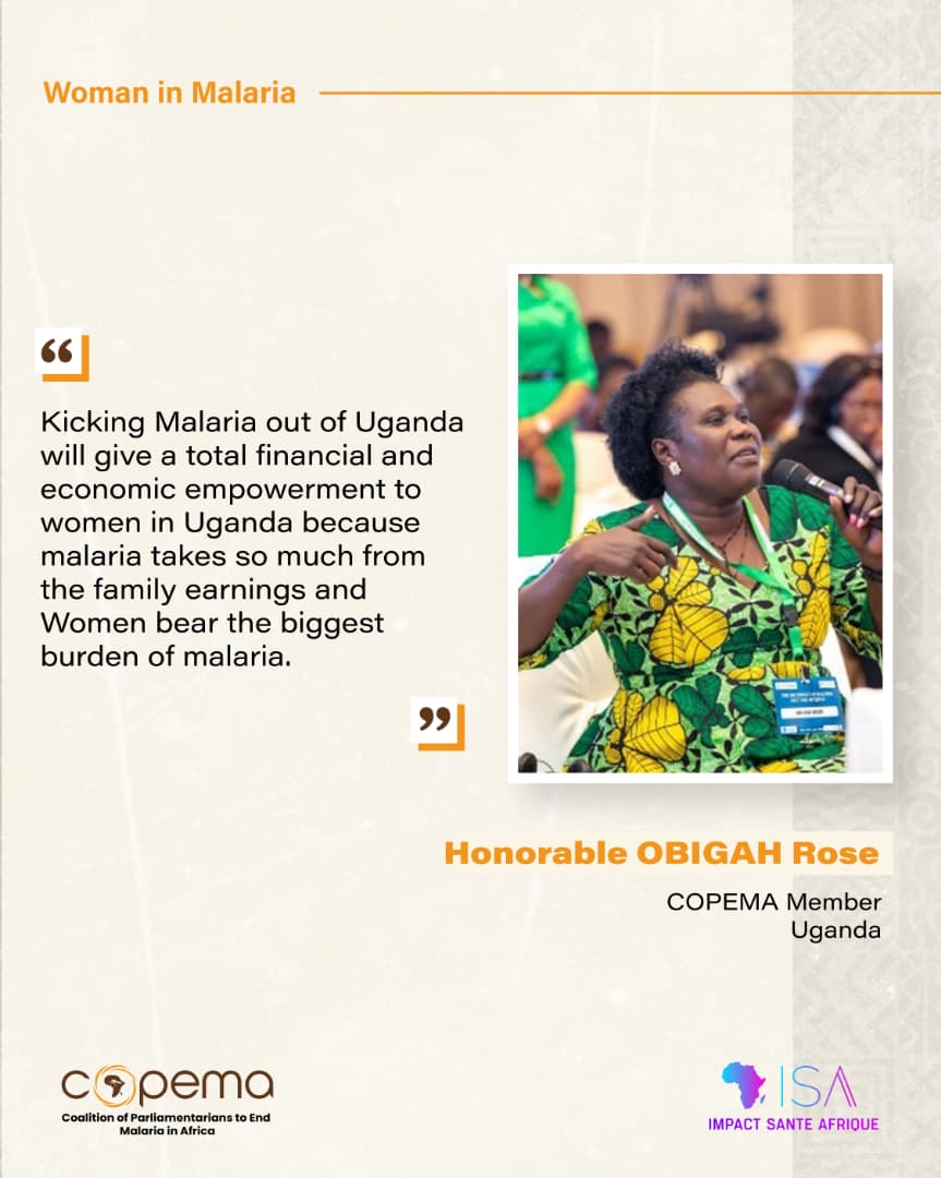 COPEMA_Malaria's tweet photo. Eliminating malaria isn’t just a health victory, it’s an economic and social breakthrough for women.

Meet Hon. Rose OBIGAH from #Uganda 🇺🇬. She is a member of the Coalition of the Parliamentarians to Engaged to End Malaria in Africa (COPEMA).

#EndMalaria #COPEMA https://t.co/0dAJAiWINS