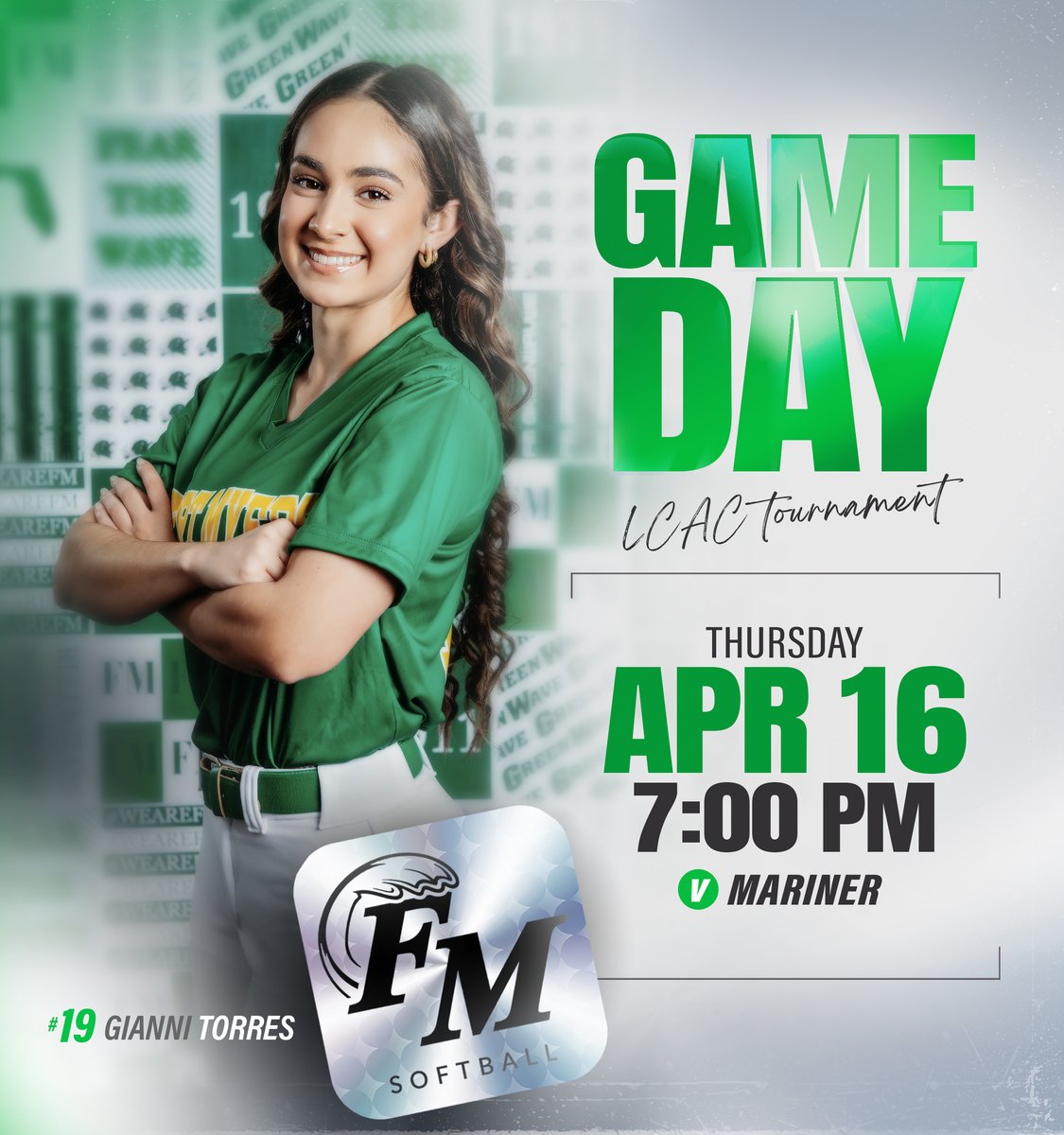 FMHS_Softball's tweet photo. GAME DAY! LCAC Tournament GAME 3 tonight, 7pm at Home v. Mariner 🥎 💚 @FMHSAthletics @FMHS_Boosters #greenwave #greenies #ClassOf2026 https://t.co/AgQpG9J2OK
