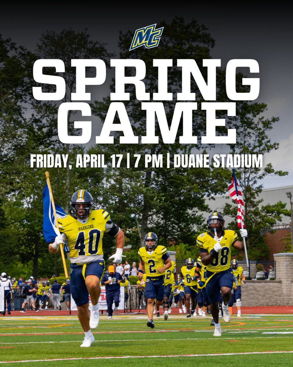Merrimack_FB's tweet image. Warrior students, do you think fielding a punt is easy?!

Come take part in the "Punt Catch Challenge" during our spring game at Duane Stadium on Friday night. Those who catch a punt will win a prize 🏆

#GoMack // #FAST // #STRAIN