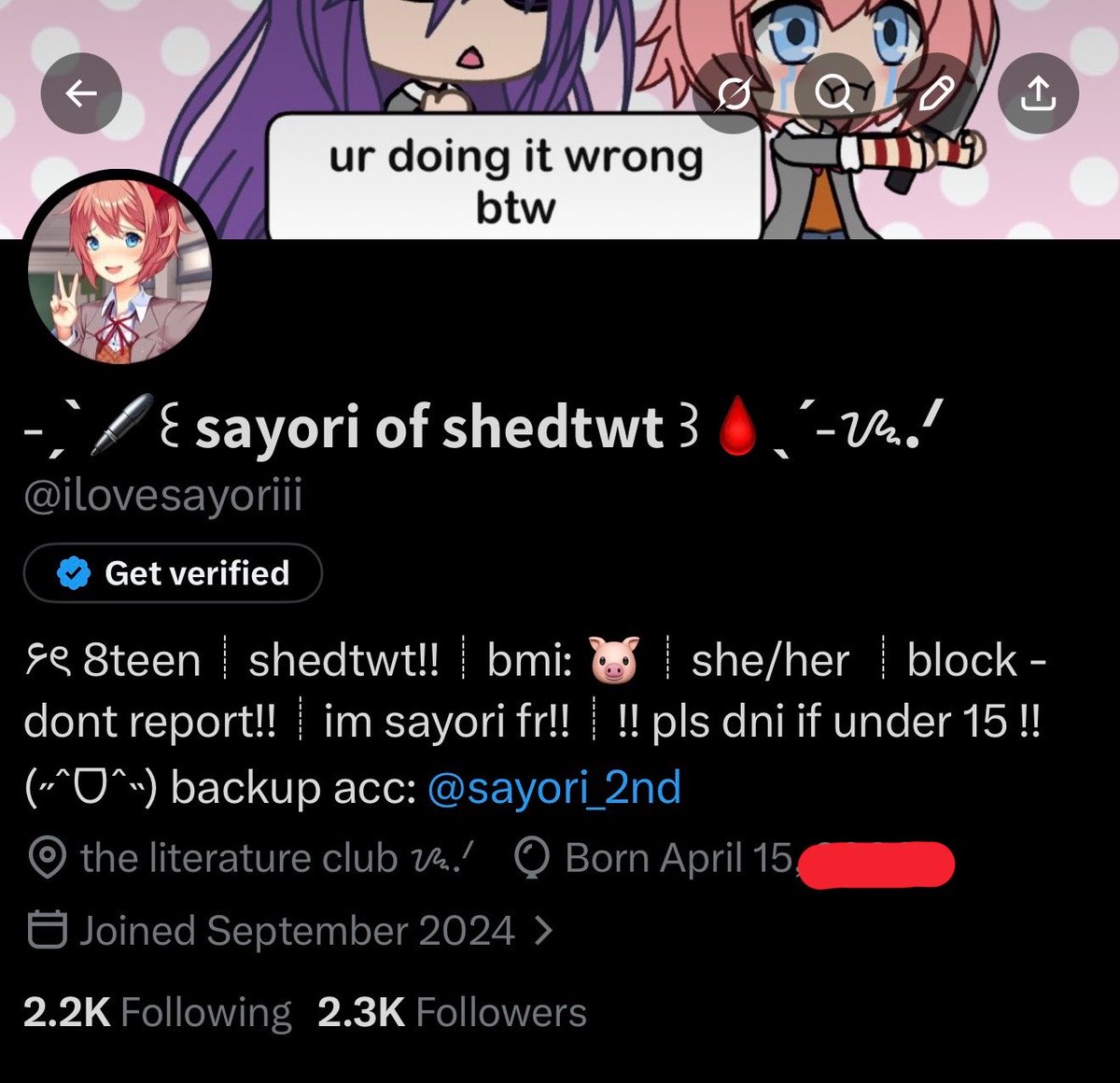 ˗ˏˋ🖊️꒰ 𝘀𝗮𝘆𝗼𝗿𝗶 𝗼𝗳 𝘀𝗵𝗲𝗱𝘁𝘄𝘁 ꒱🩸ˎˊ˗ᝰ.ᐟ tweet media