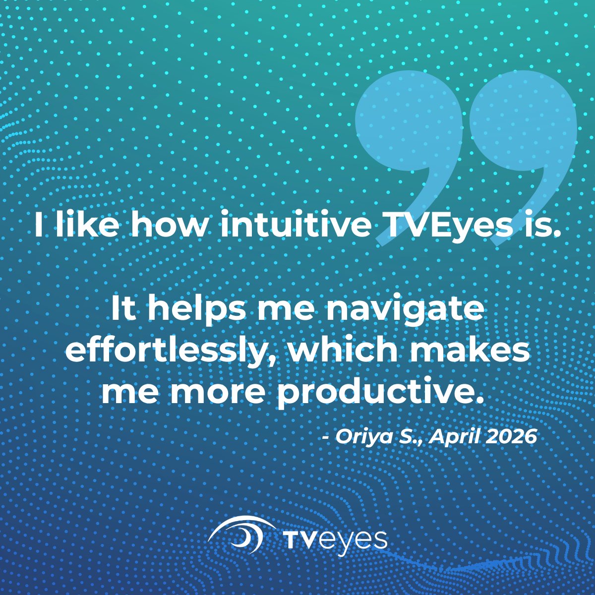 TVEyesInc's tweet image. Built for ease. Trusted for results.

When customers say TVEyes helps them navigate effortlessly, we know we’re delivering where it matters.

#TVEyes #CustomerTrust #Productivity #UserExperience #MediaMonitoring