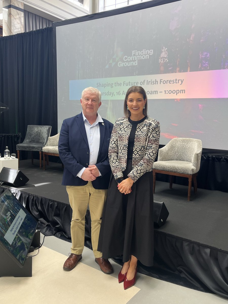AmyMulchrone's tweet photo. IFA Farm Forestry Chair Padraig Stapleton and I attend ‘Shaping the Future of Irish Forestry’ where forestry experts and past winners of the RDS Forest &amp; Woodland Awards shared their insights on overcoming the sector’s biggest challenges. 
@IFAmedia 
#findingcommonground https://t.co/RJm5hTeMrH