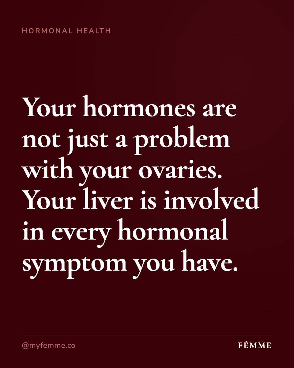 ulyana_organics's tweet image. Your hormones are not just an ovary problem. Your liver processes every drop of estrogen your body makes — and when it is backed up, your cycle pays for it. #LiverHealth #EstrogenDominance #HormonalHealth