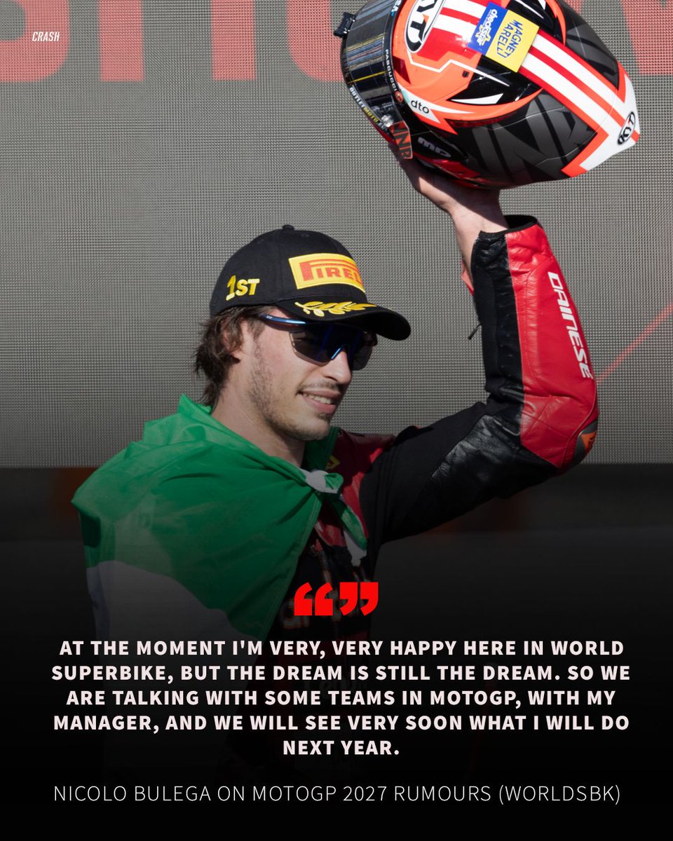 crash_motogp's tweet image. World Superbike Championship leader Nicolo Bulega says he's in talks with "multiple" #MotoGP teams about a 2027 seat 🤔 #WorldSBK