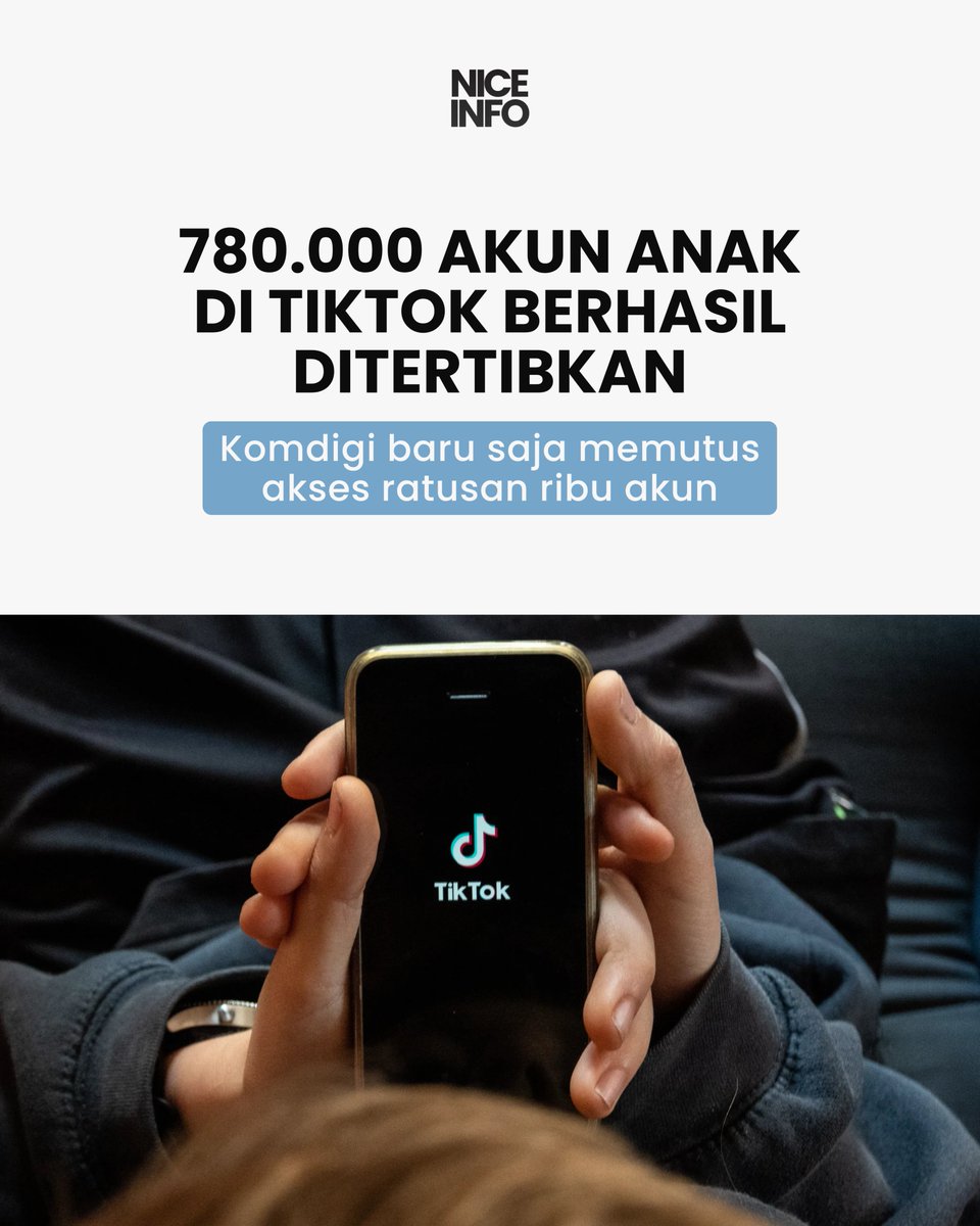permenmniz's tweet photo. Implementasi PP No. 17 Tahun 2025 (PP TUNAS) mulai tunjukkan taringnya. Komdigi resmi menertibkan 780.000 akun/konten di platform TikTok dalam periode singkat (20-30 Oktober).

"Kami tidak akan berkompromi dengan pihak yang memfasilitasi aktivitas ilegal di ruang digital," https://t.co/gYCyOGtbaj