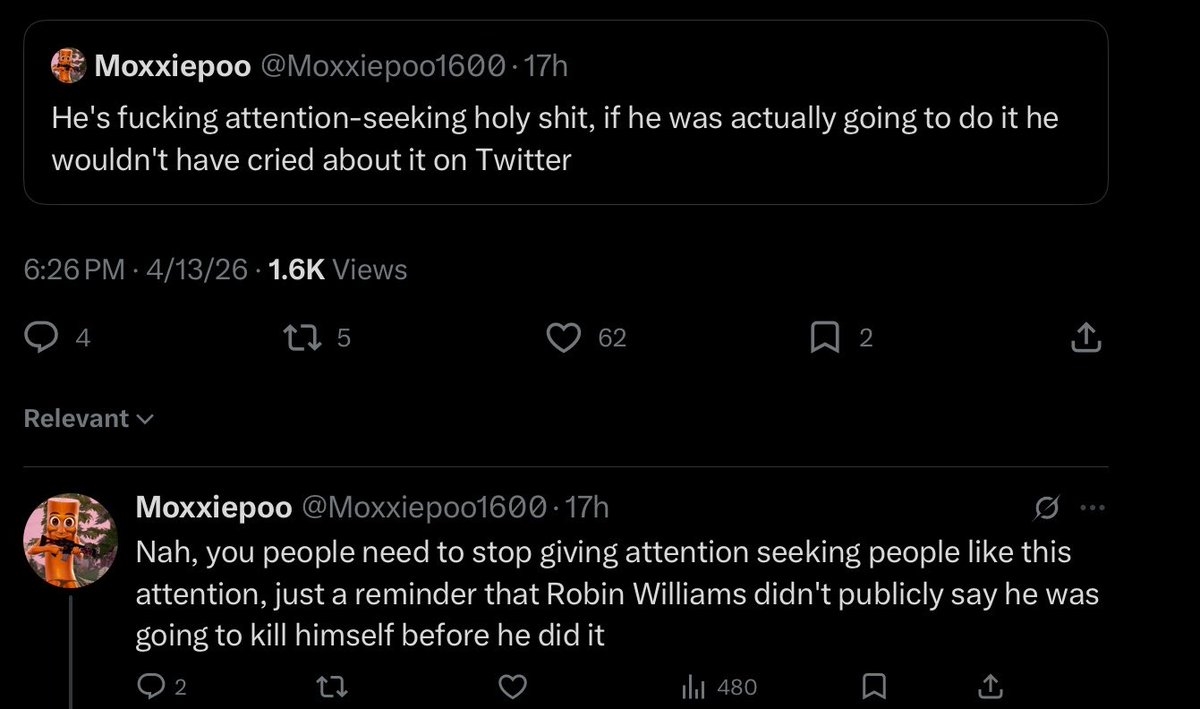 everyone it has come to my attention that it wasn’t the fandom it was this guy specifically who is the reason unknowingly may or may not be dead all because unknowingly had pronouns in his bio if unknowingly dies, his blood will be on this fucker‘s hands for the rest of his life