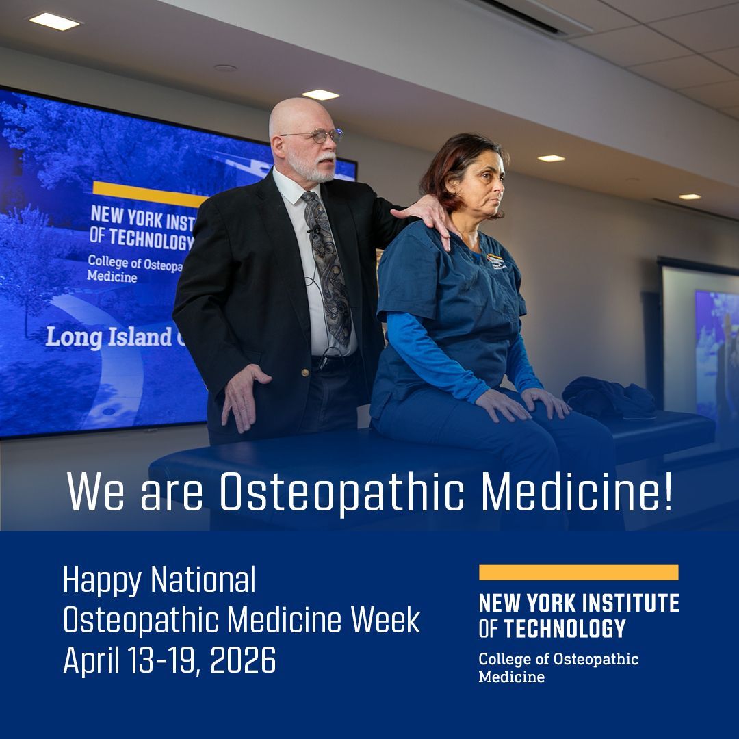 NYITCOMDO's tweet photo. Osteopathic medicine is growing—and so is its impact.
NYITCOM students, faculty, and alumni are helping shape the future of patient care.
https://t.co/brqLhbjtce
#NOMWeek2026 #DOProud #nyitcom #nyitcomar @aoafordos #nyitcomalumni https://t.co/adMM7EayzR
