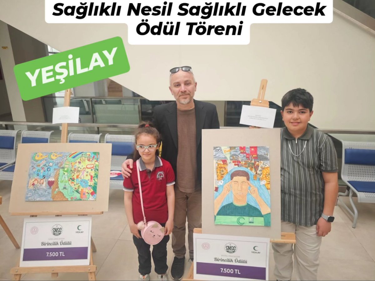 Civrilbilsem's tweet photo. YEŞİLAY'ın her yıl düzenlediği, "Sağlıklı Nesil Sağlıklı Gelecek" yarışmasında Resim Kategorisinde İlkokul Kategorisinde Ümmü Erva Karınca ve Ortokul Kategorisinde Emir Deniz öğrencilerimiz il çapında 1. olarak bizleri gururlandırmıştır. Danışmanımız Muhammet beyi tebrik ederiz. https://t.co/S5UkfHeURu