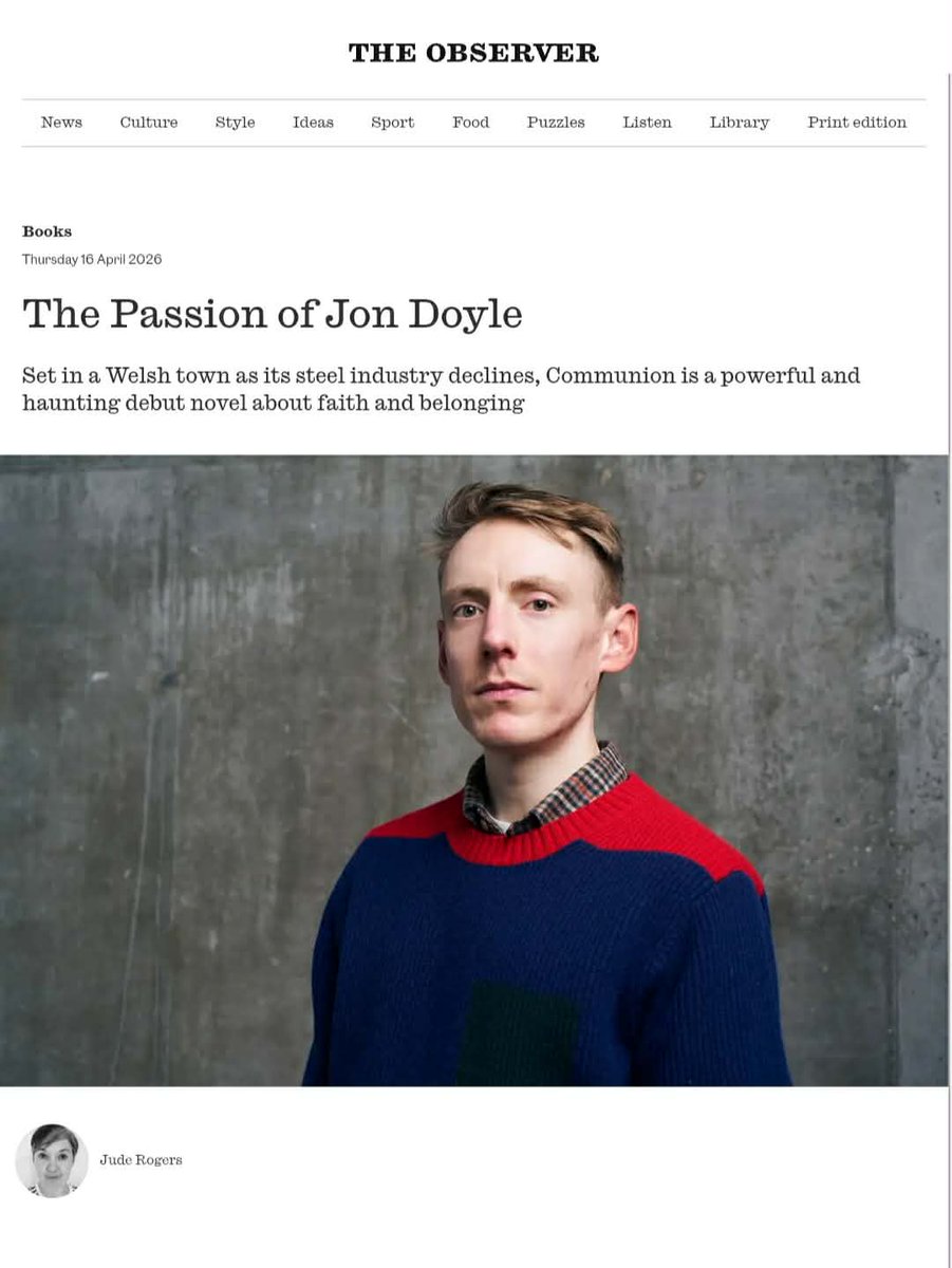 Jon_Doyle's tweet photo. And I was bowled over by the generosity of this piece by Jude Rogers in The Observer. Couldn't have asked for a more thoughtful, enthusiastic review. https://t.co/vq2pRSTYTR