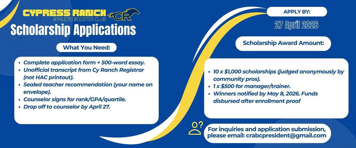 Cypress Ranch Athletic Booster Club (CRABC) tweet media