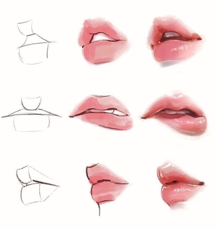 From basic shapes to fully rendered lips in three steps 🎨👄 ️ save this 👇