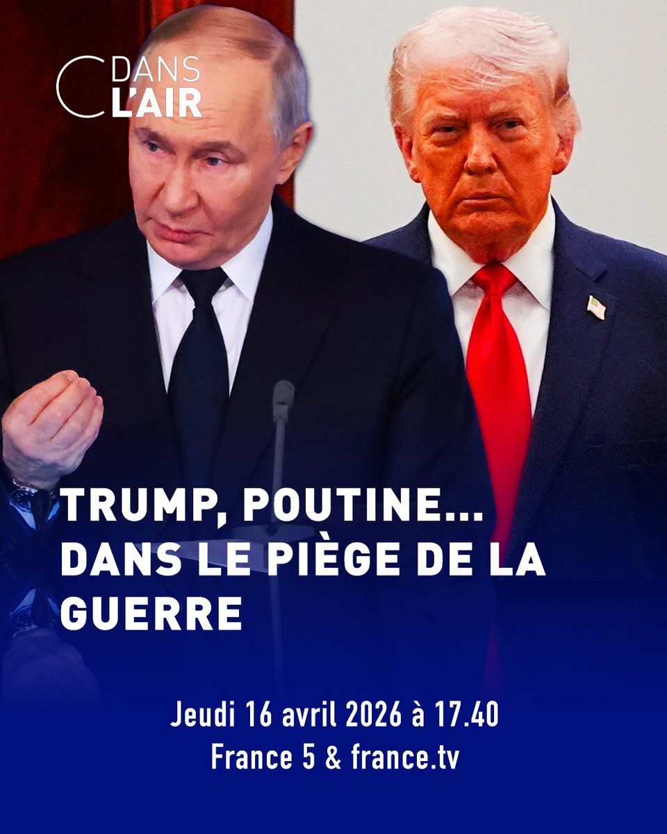 Cdanslair's tweet image. ⬛Trump, Poutine… dans le piège de la guerre

Nous en parlerons dans #cdanslair : bit.ly/EmissionCdansl
@Caroline_Roux vous donne rendez-vous avec @trinquand @phnou @MarionVanR et @geliefig.

Rendez-vous à 17.40 sur France 5 !
#EtatsUnis #Russie #Iran #Ukraine