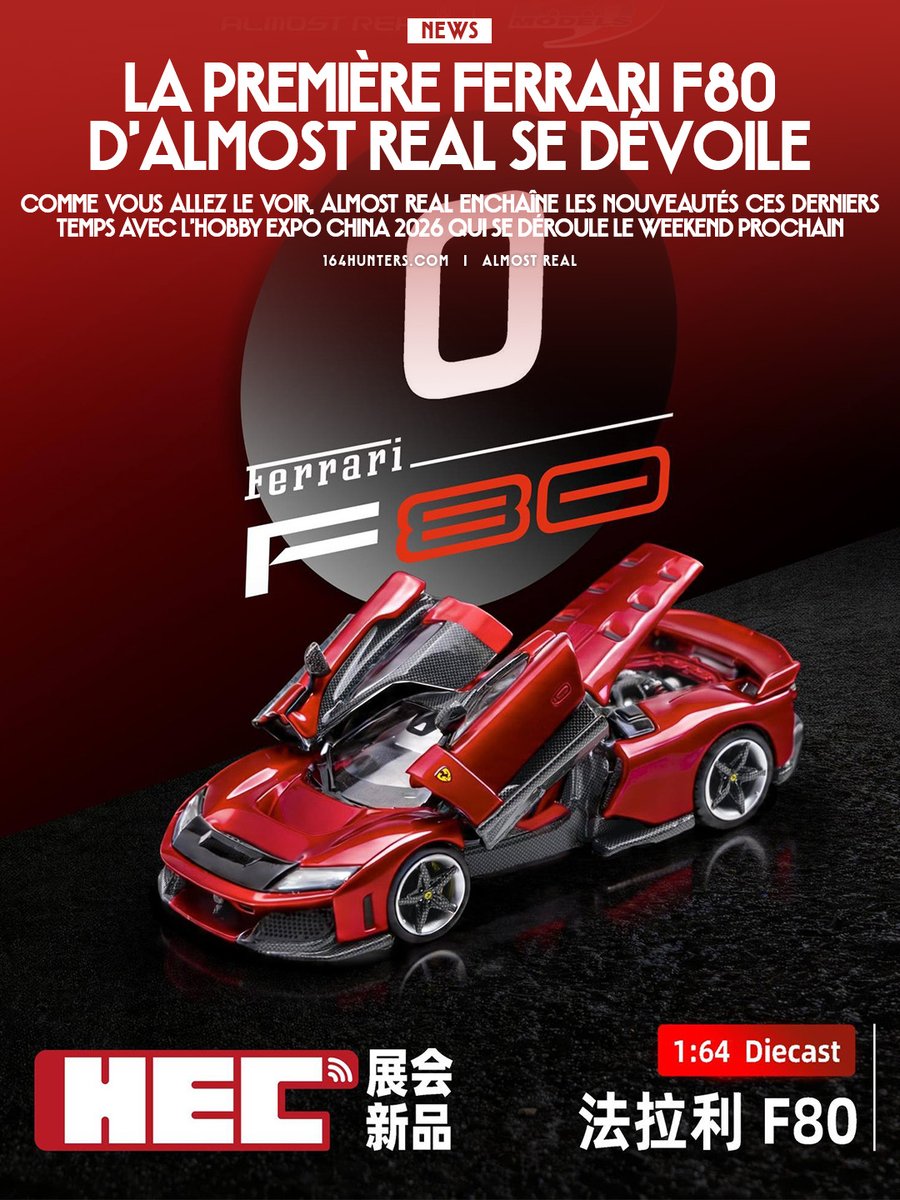 164hunters's tweet photo. 🇫🇷 La première Ferrari F80 d’Almost Real se dévoile
🇯🇵 Almost Real初のフェラーリF80が公開
🇺🇸 Almost Real's first Ferrari F80 is revealed
---
#AlmostReal #BRModels #Ferrari #F80
▶ Lien en commentaire https://t.co/gc7LI04rw3