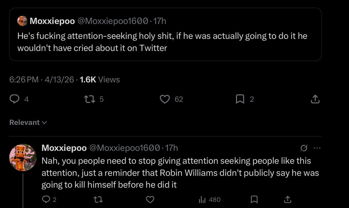 So everyone new information it wasn’t the fan base. It was one guy this monster harassed unknowingly to the point of potentially committing suicide because of pronouns I’m not kidding I want to strangle this guy if I meet in IRL