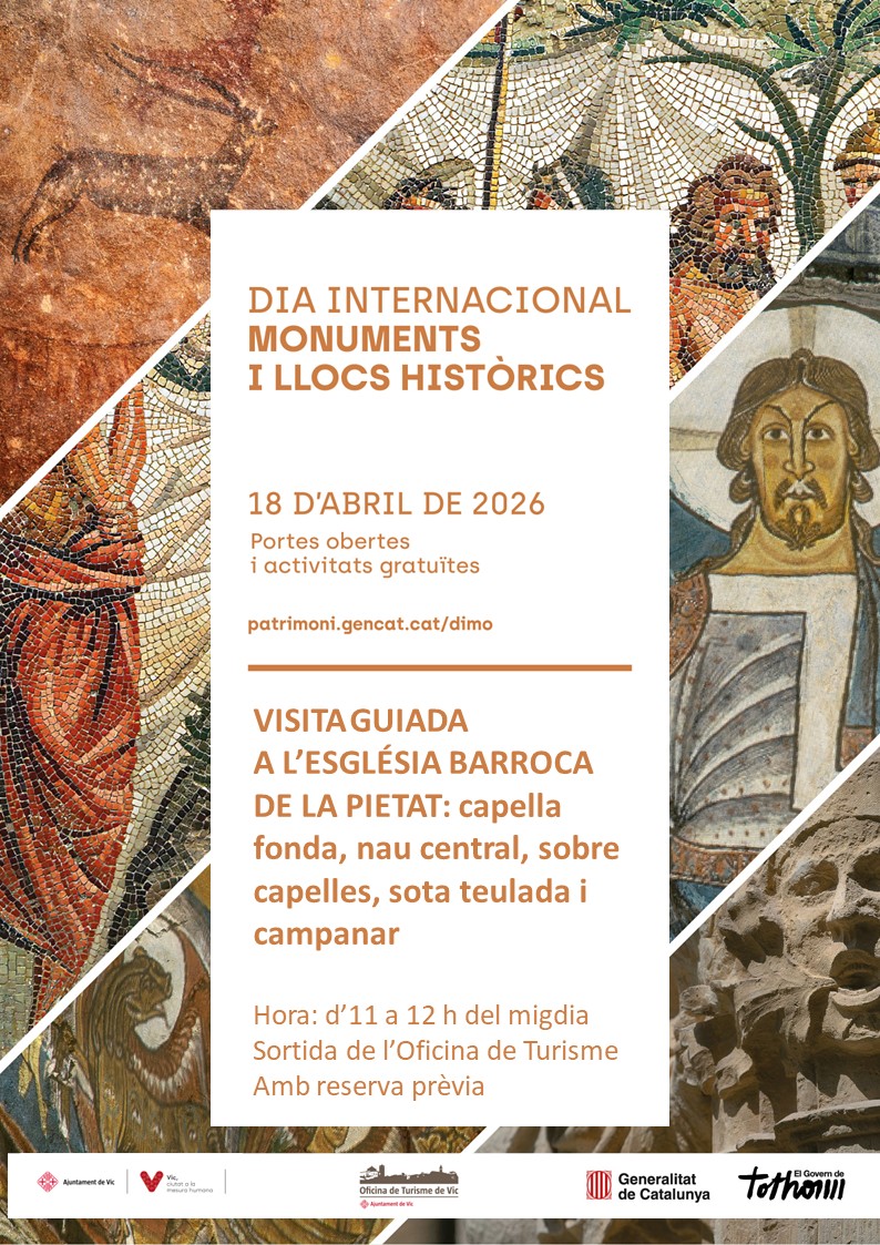 vicpuntzero's tweet photo. L’Oficina de Turisme de Vic et convida a descobrir la Pietat ✨
En motiu del Dia Internacional dels Monuments i Llocs Històrics, organitzem una visita guiada gratuïta a l’església barroca de la Pietat🌟
 
 Dissabte 18 d’abril
 Feu la reserva 📞938862091 https://t.co/ASLBAkp4c0