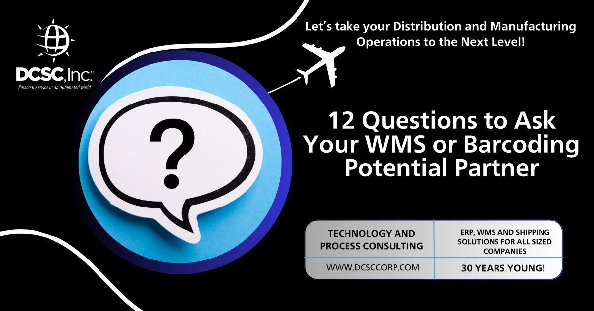 DCSCInc's tweet photo. 🤔 Once we've pinpointed our requirements, what functionalities does your software offer, and what is extra development? This is just one of 12 critical questions to pose to a prospective WMS provider. #WMS #TechQuestions https://t.co/LIBgH23mJs https://t.co/vbLTPWUHmS