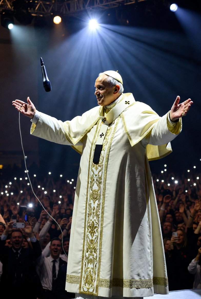 TrumpIsEvil2547's tweet image. I'm liking Pope Leo more and more each day. #MicDrop