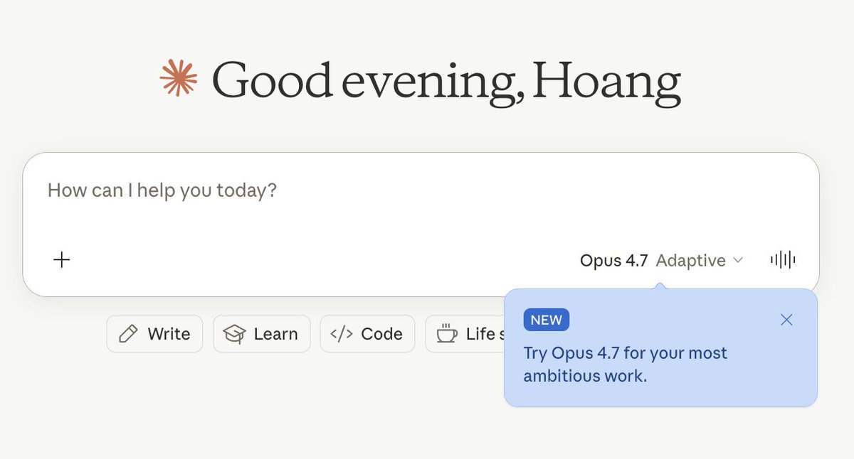 hoangthoughts's tweet photo. Anthropic shipped 2 major things this week, and leaked a third.

→ Opus 4.7 (new flagship model)
→ Routines (Claude Code can now run 24/7 like a cloud employee, triggered by schedule, API, or GitHub events)
→ Leaked: an AI design tool that would compete directly with Figma, Adobe, and Wix

Stock prices of Figma, Adobe, Wix, GoDaddy dropped 2-4% the same day the design tool was announced.

Two releases and a leak. One week.

For context: most enterprise software companies ship something this big once or twice a year. Anthropic just did it in 5 days, and apparently has more in the pipeline.

This is what a company in sprint mode looks like. While OpenAI is dealing with the GPT-6 delay rumors and Google's Gemini updates feel measured, Anthropic seems to be operating on a different clock entirely.

Whether this pace is sustainable, or whether it's a sign of something bigger coming, is anyone's guess.

But it's worth pausing to notice: the rate of change in AI just went up another notch this week, and most people haven't even fully absorbed last week yet.