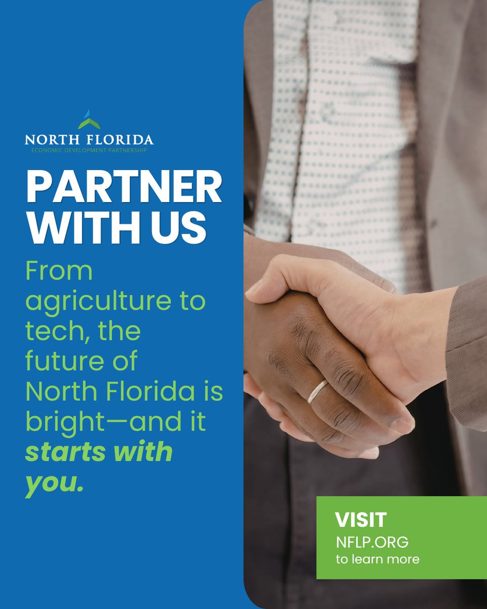 NFEDP's tweet image. The future of North Florida is bright. Partner with NFEDP and grow in a region built on opportunity and collaboration.

Learn more: bit.ly/4bxwolk 

#NFEDP #NorthFlorida #EconomicDevelopment #BusinessGrowth