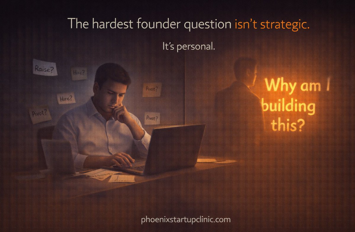phoenix121122's tweet image. Founders ask strategy questions.
The real question is:
Why are you building this?

#PhoenixStartupClinic #Startups #Founders #Clarity #Entrepreneurship #Building