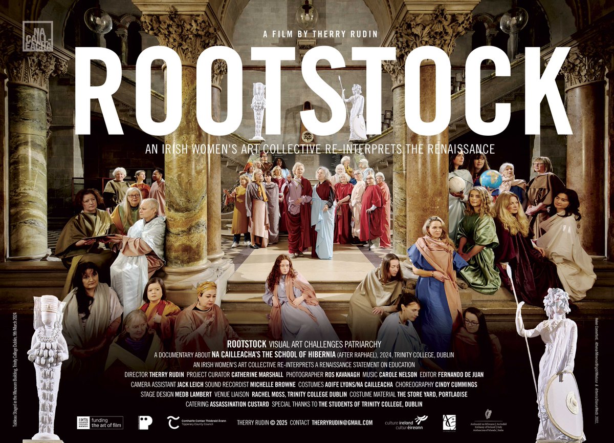 DamerGallery's tweet photo. Join us on May 30 for a special screening of Rootstock: The making of The School of Hibernia (after Raphael) 2024 as part of this year’s Tipperary Bealtaine Festival. 
The film is directed by Therry Rudin with music composed by Carole Nelson. 2-5.30pm in the Black Mills Roscrea. https://t.co/OUNrKA8hvL