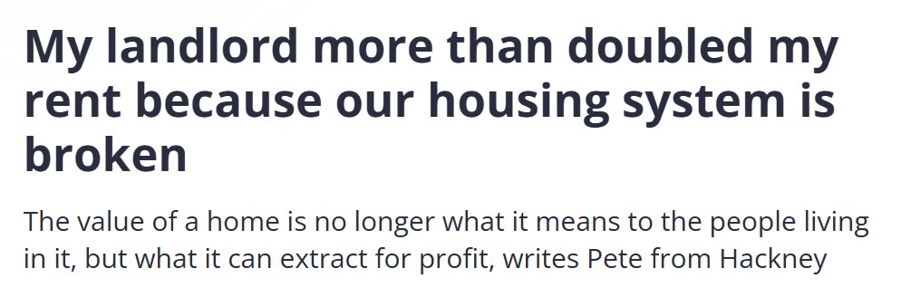 LDNRentersUnion's tweet photo. Only a rigged housing system allows a landlord to more than double the rent overnight. 

This is why we're fighting for rent control. This is why we're taking action on Saturday 18. Be there. https://t.co/cgZuG4qbks