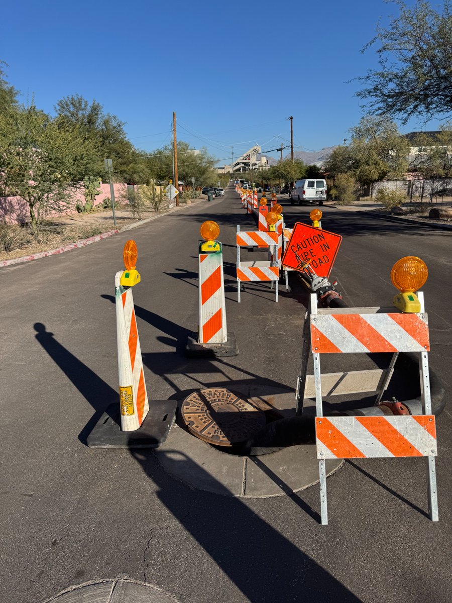 EllisonMillsCon's tweet photo. Working on an active sewer siphon in a busy area near the University of Arizona, our team used bypass pumping  to safely divert flow and dewater the line for access. It was a pleasure to partner with @pimacountyaz on this project. Thank you for putting your trust in us! https://t.co/lE11I0CKcD