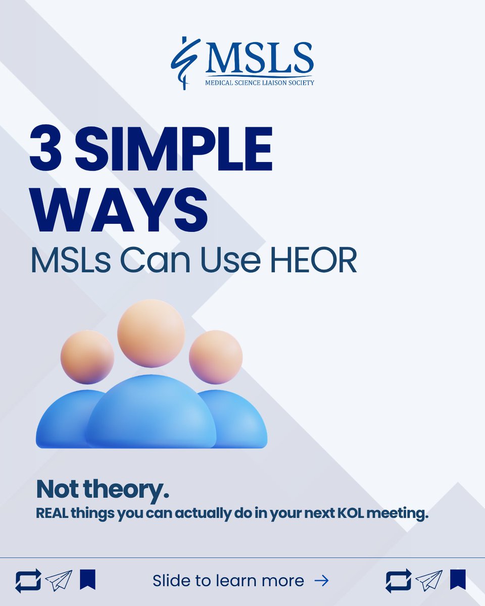 MSLSociety's tweet photo. Join HEOR for MSLs: Enhancing Scientific Engagement and Impactful KOL Discussions Virtual Training!

📅 May 15, 2026
⏲️12:00 PM – 4:00 PM EST
📌: Live via Zoom

Learn more &amp; register: https://t.co/FYccdaBFEK
Don’t just share the science.
Make it matter.
#HEOR #KOLengagement https://t.co/6Wp1uT9gQc