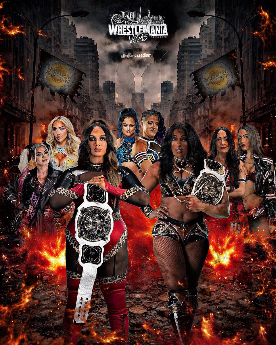 realudovic's tweet photo. THIS SATURDAY, Donโt miss The WWE Womenโs Tag Team Champions @LinaFanene & @lashlegendwwe vs @AlexaBliss_WWE & @MsCharlotteWWE vs @Real_Valkyria & @itsBayleyWWE vs @NikkiAndBrie for The Womenโs Tag Team Championships at #Wrestlemaniaย ย
#Realudovic #WWE #WWERAWย ย #Smackdown https://t.co/UHFqVYfJ36
