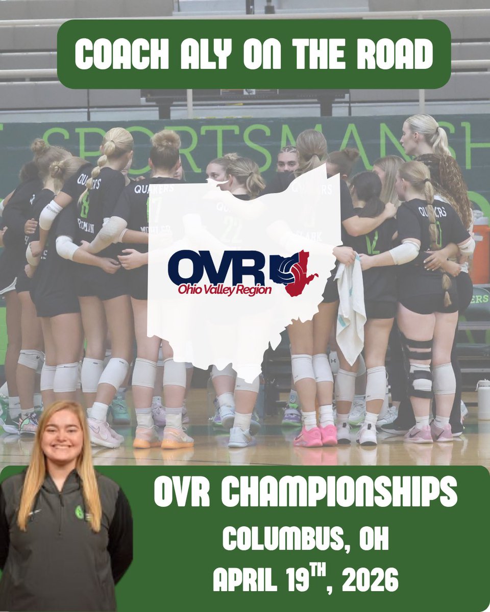DubC_Volleyball's tweet photo. Coach Aly is heading back on the road this Sunday, April 19th to catch some future Quakers in action! Send your schedules! 🏐🤩💚 

#WCVB | #d3vb | #WeAreDubC https://t.co/P7o6yWRXnV