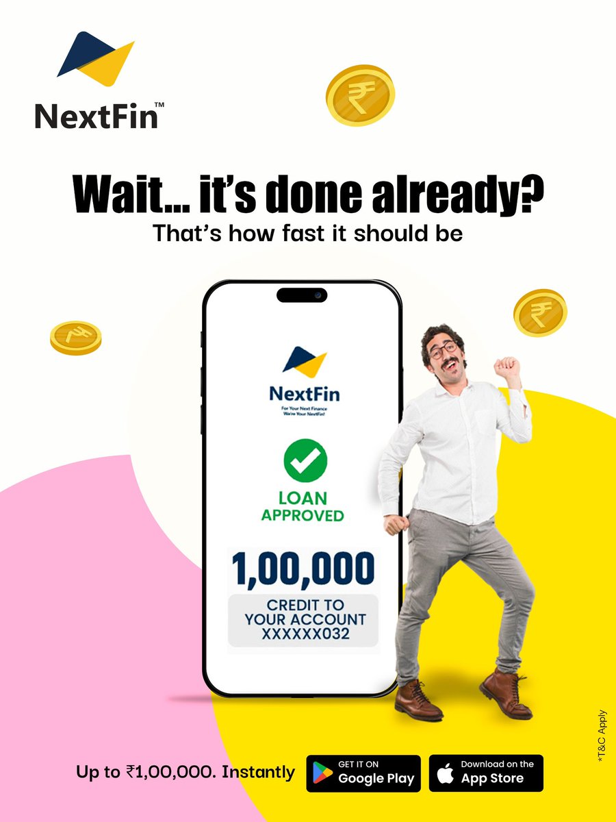 NextFinApp's tweet photo. When things just fall into place… it shows 😄

No stress. No back-and-forth. Just a smooth experience from start to finish.

💸 Because timing matters

📲 Try it today

#NextFin #InstantApproval #MoneyOnTime #PersonalLoan #FintechIndia #FastFinance #LoanMadeEasy #NoStressMoney https://t.co/z7Lv7Yz8Cg