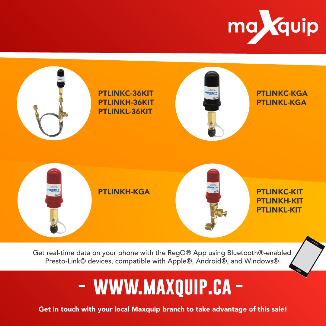 Take advantage of our special promotional pricing and save up to 30%, on all #RegO's Presto-Link© kits from April 19th – May 31st, 2026. 

Reach out today to learn more: maxquip.ca/contact-us

#propane #LPG #PrestoLink #promotion #sale