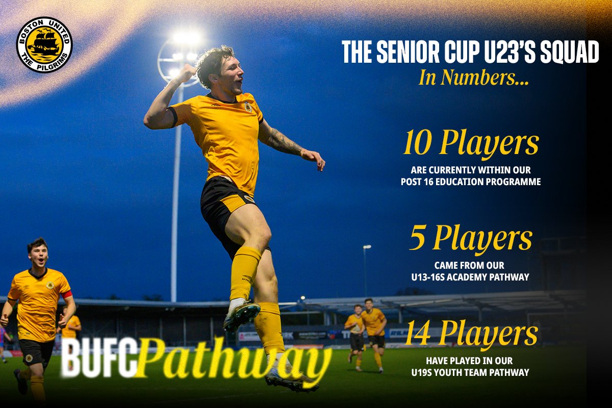bufcacademy's tweet photo. 🧩PATHWAY | A brilliant night for our U23s, securing a 3–0 win over a Grimsby side boasting over 800 combined EFL appearances 👏

🙌 A fantastic showcase of the academy pathway at Boston United 🧡🖤

Want to be part of the pathway? 👇 https://t.co/qJcJp2FGZG

#UpThePilgrims 🧡🖤 https://t.co/qolFviTC6G