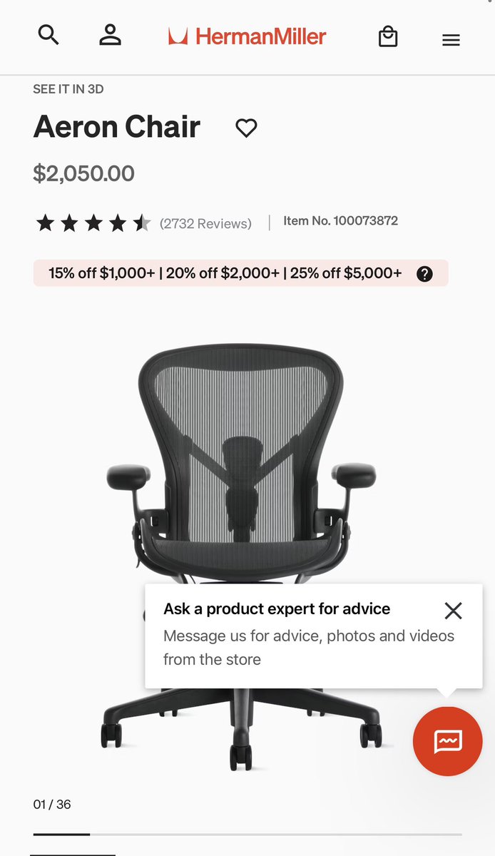 coolchaz's tweet photo. @jake_zuckerman The Herman Miller Aeron Chair, which is basically ubiquitous in corporate America, is sitting right about $2200 with tax. I don’t have a problem with the city’s leaders having the same chair as thousands of corporate workers in Northeast Ohio. https://t.co/dvzMf6tnbT