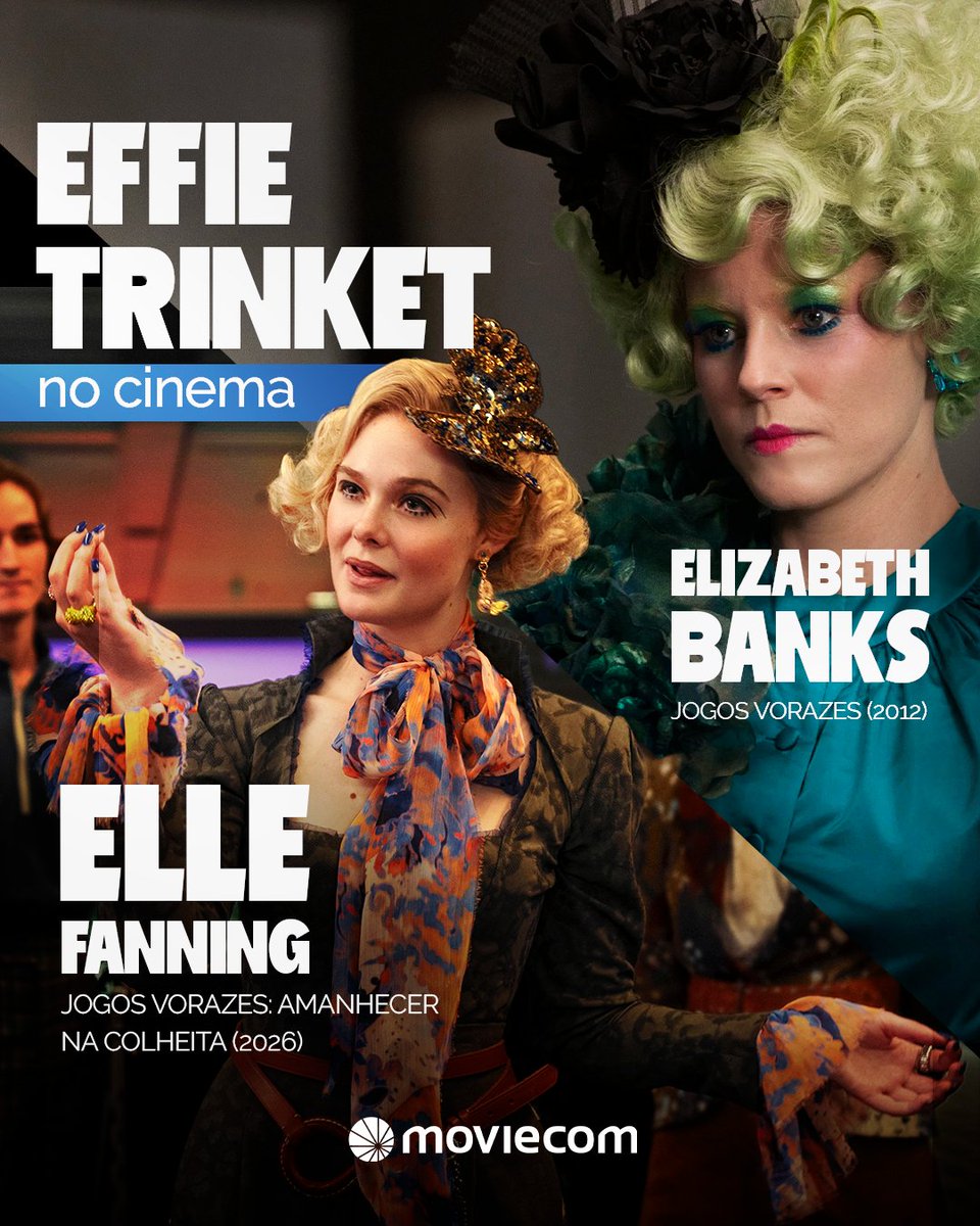 Se tem uma coisa que a Effie Trinket prova… é que estilo e presença nunca passam despercebidos. 💅✨ 

Elizabeth Banks marcou uma geração em 2012, agora é a vez de Elle Fanning dar vida à iconica personagem. 

#JogosVorazes - Amanhecer na Colheita, 19 de novembro na Moviecom.
