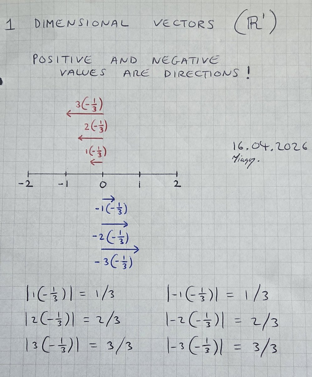 tiago_hands's tweet image. 1 Dimensional Vectors.

Positive and negative values are opposing directions.

#vectors #gcsemaths