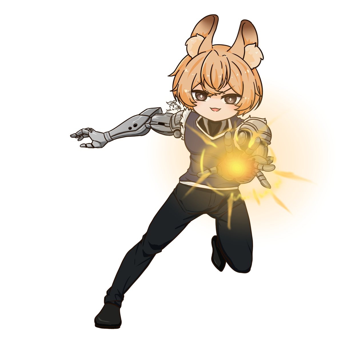 【百日繪-DAY10】   
今天抽到的是<a href="/Wave_Rabbit125/">啵兔懶散式vtuber</a>
啵兔選擇的是一拳超人的傑諾斯!
今天的最大難題是....對機械結構XDDD
也是順利的結束了~
下一個會是誰呢?
#100日チャレンジ #百日繪 #世界樹日常