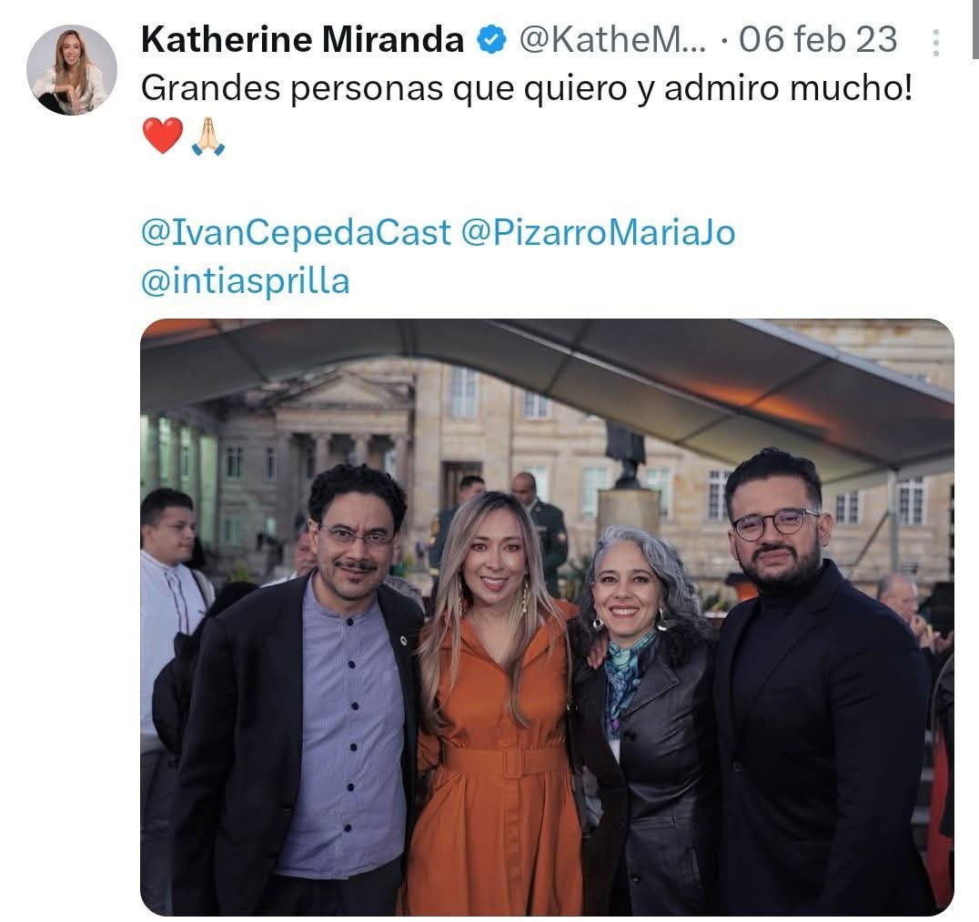 Hubo una vez en la que <a href="/KatheMirandaP/">Katherine Miranda</a> admiraba profundamente a Iván Cepeda, le encantaba en él lo que ahora le critica, va hilo de tuits antes de salir del closet uribista: