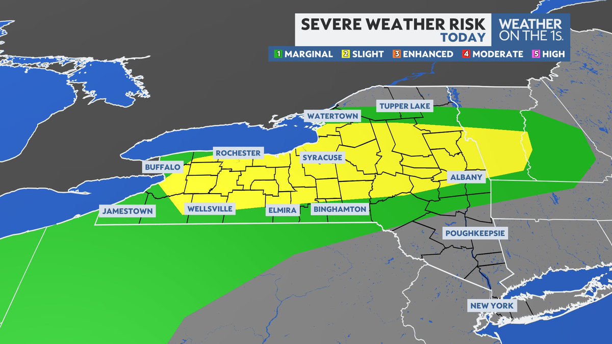 DurkinWeather's tweet image. Latest timing for thunderstorm activity in New York State this afternoon &amp;amp; evening.

All types of severe are unfortunately possible.

Stay weather aware!

Spectrum News 1 #WxOnThe1s

#Buffalo #Rochester #Syracuse #Albany #Utica #Binghamton #Watertown #Elmira #NYwx