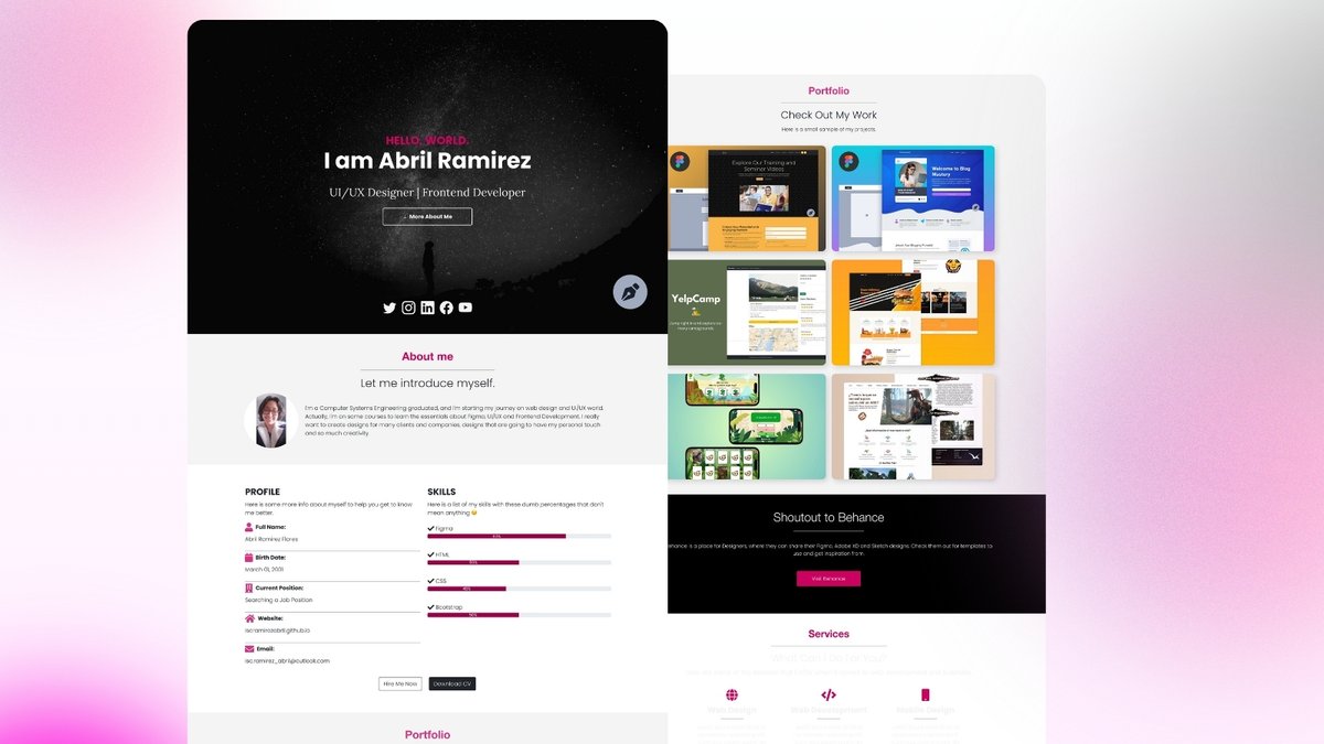 ux_ramirez's tweet image. 𝐏𝐨𝐫𝐭𝐟𝐨𝐥𝐢𝐨 𝐓𝐞𝐦𝐩𝐥𝐚𝐭𝐞

💼I hope you like my work 
✨I can help you with:
Websites, landing pages, HTML templates 

Official Website: uxramirez.com
Behance Portfolio: ww.behance.net/ux_ramirez 

#figma #uiux #uxui #landingPageDesign #portofolioDesign