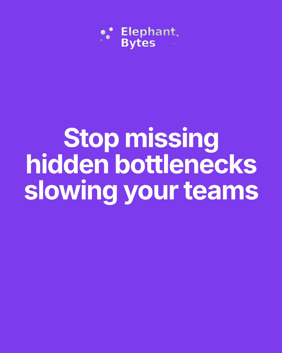 ElephantBytes's tweet image. Leaders are drowning in data but blind to hidden bottlenecks slowing their teams. AI spots these invisible blocks early—freeing agility and accelerating outcomes. Ready to see what you've been missing? Comment "Reveal" to start. #scrum #management