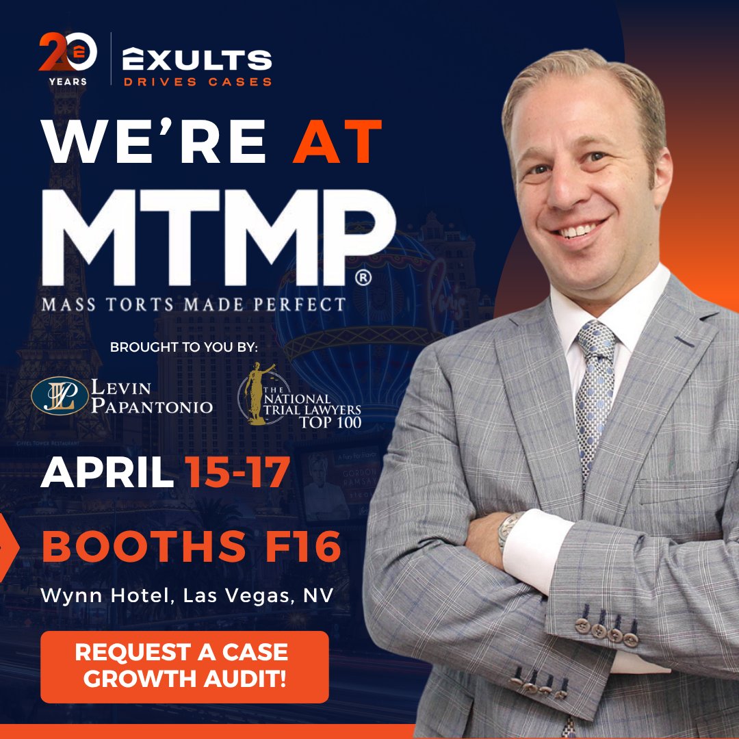 exults's tweet photo. We’re officially LIVE at MTMP 🔥

If you’re at the Wynn this week, come find us at Booth F16.

Let’s talk strategy, growth, and how to drive more cases in today’s market.

#DriveMoreCases #LegalLeads #LawFirmGrowth #MassTorts #MTMP2026 #Exults https://t.co/troBqebYni