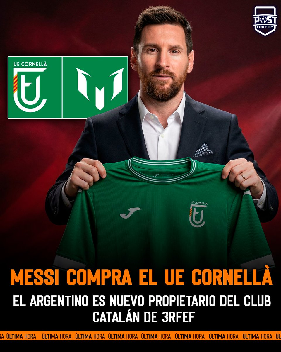 🚨🇦🇷 ¡OFICIAL: LEO MESSI COMPRA EL UE CORNELLÀ!

👀 "El argentino apuesta por el desarrollo del deporte y el talento local en Catalunya"