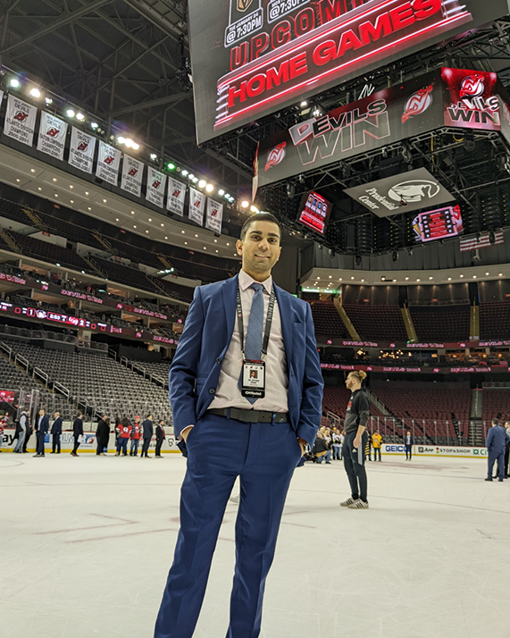 rutgershealth's tweet photo. When the puck drops, Dr. Shyam Shah is on alert. A Rutgers School of Dental Medicine professor, he serves as an assistant dentist for the NJ Devils—ready rinkside to treat injuries and keep players smiling: https://t.co/YN20QjSnxa https://t.co/70DZAjvQPy