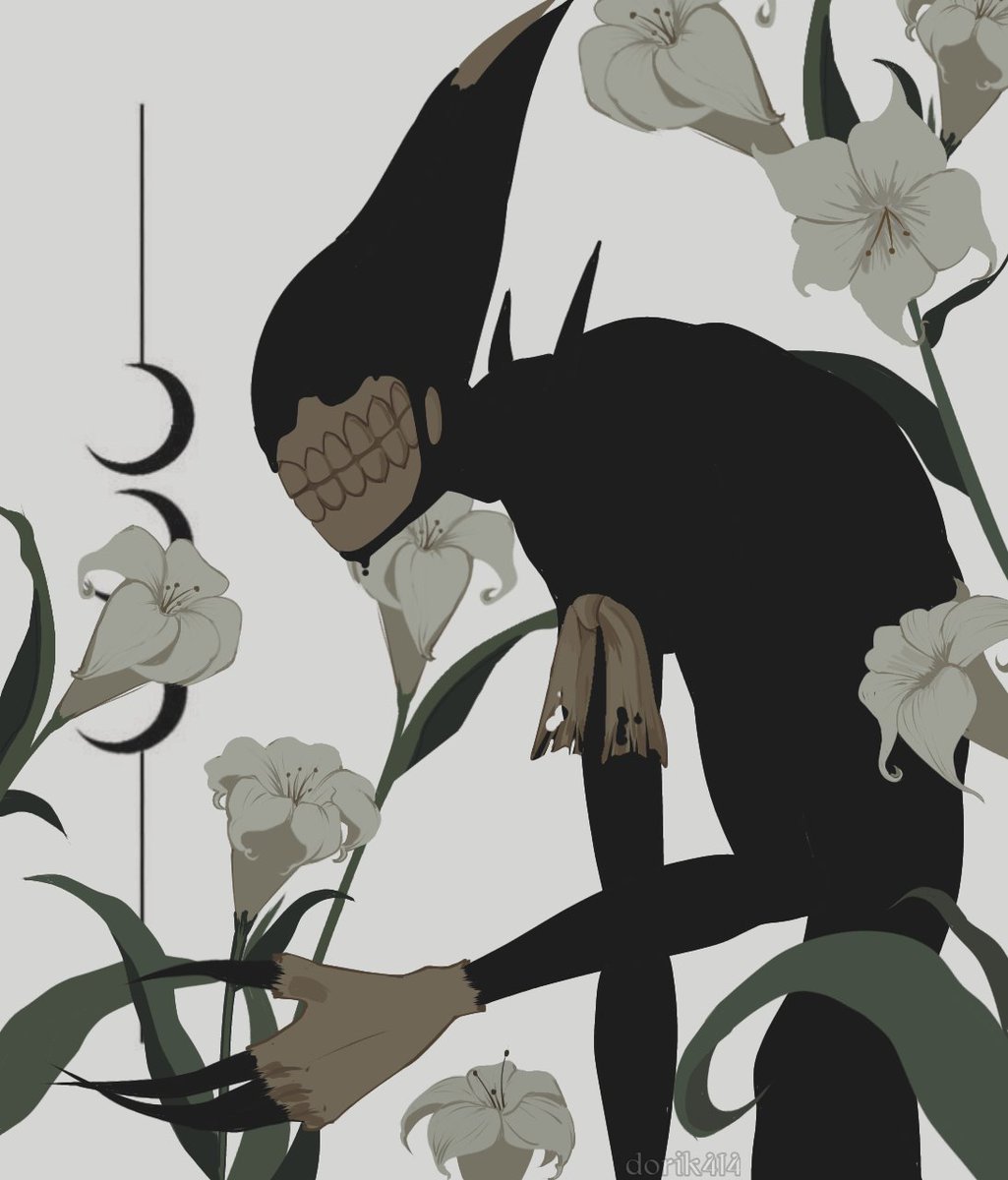 Dandelion_Eddy's tweet photo. He is afraid of staining the white, clean petals with ink.

#bendy #inkdemon #art https://t.co/JvD5pp7IZt