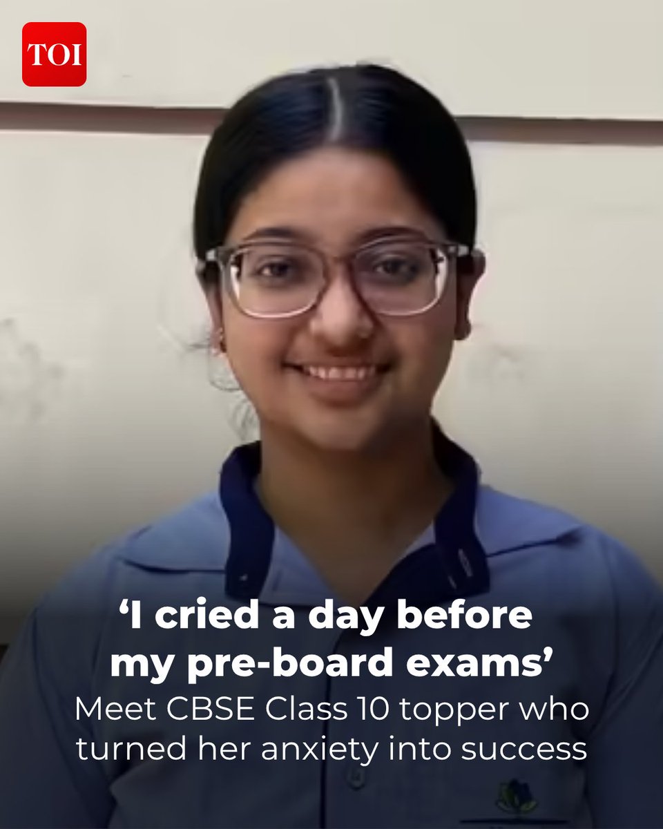 timesofindia's tweet image. The Central Board of Secondary Education (#CBSE) declared the Class 10th result on April 15, 2026, a day that once again brought the familiar rush of anxiety, anticipation, and constantly refreshing screens. 

Read more 🔗  toi.in/cY9XUZ

#CBSETopper #Topper #CBSE