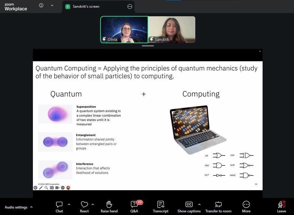 CoderikSenthil's tweet photo. Attended a World Quantum Day session (April 14) and explored quantum computing.

From superposition &amp; entanglement to real-world use cases like drug discovery and finance, quantum is no longer just theory.

You can start today using tools like @qiskit

@IBM 

#QuantumComputing https://t.co/PEq9vnrCGt