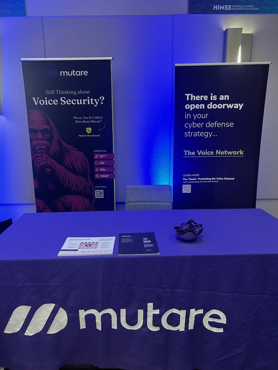 Honored to be at the <a href="/HIMSS/">HIMSS</a> West Coast Regional Summit, connecting with #healthcare leaders serious about protecting their patients, staff, &amp; systems. Visit us to see how our Voice Security solution helps secure the voice channel. #Cybersecurity #VoiceSecurity #SocialEngineering