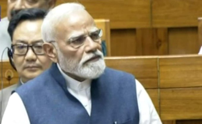 ndtv's tweet photo. "Those Who Opposed Have Not Been Forgiven By Women": PM Modi On Women's Quota https://t.co/VyysLmWVrP https://t.co/klMmIFkTqw
