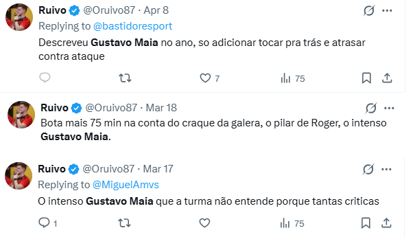 Tiagovictorm2's tweet photo. @Oruivo87 @GolsdoSCR Tu nunca condenou Gustavo Maia? 😂 Olhe que eu peguei só o que apareceu primeiro. O teu problema é comentar conforme a carruagem anda e aproveitar os comentários do NE45 pra comentar igual. Nenhuma linha de pensamento. https://t.co/WNfnCgVvhd